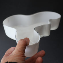 Load image into Gallery viewer, 1980s Finnish Shallow White Glass Savoy Vase. Designer Alvar Aalto for Iittala, Finland
