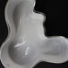Load image into Gallery viewer, 1980s Finnish Shallow White Glass Savoy Vase. Designer Alvar Aalto for Iittala, Finland
