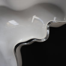 Load image into Gallery viewer, 1980s Finnish Shallow White Glass Savoy Vase. Designer Alvar Aalto for Iittala, Finland
