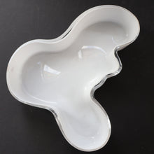 Load image into Gallery viewer, 1980s Finnish Shallow White Glass Savoy Vase. Designer Alvar Aalto for Iittala, Finland
