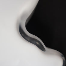 Load image into Gallery viewer, 1980s Finnish Shallow White Glass Savoy Vase. Designer Alvar Aalto for Iittala, Finland. Original Box
