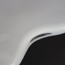 Load image into Gallery viewer, 1980s Finnish Shallow White Glass Savoy Vase. Designer Alvar Aalto for Iittala, Finland. Original Box

