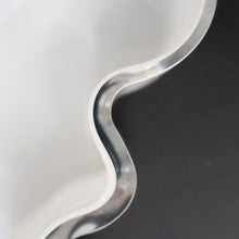 Load image into Gallery viewer, 1980s Finnish Shallow White Glass Savoy Vase. Designer Alvar Aalto for Iittala, Finland. Original Box
