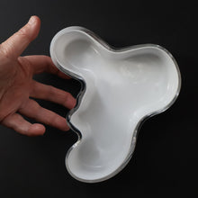 Load image into Gallery viewer, 1980s Finnish Shallow White Glass Savoy Vase. Designer Alvar Aalto for Iittala, Finland. Original Box
