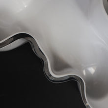 Load image into Gallery viewer, 1980s Finnish Shallow White Glass Savoy Vase. Designer Alvar Aalto for Iittala, Finland. Original Box

