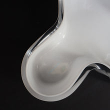 Load image into Gallery viewer, 1980s Finnish Shallow White Glass Savoy Vase. Designer Alvar Aalto for Iittala, Finland. Original Box
