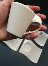 Load image into Gallery viewer, FOUR Villeroy and Boch &quot;New Wave&quot; Espresso Cups and Saucers
