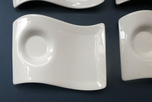 FOUR Villeroy and Boch "New Wave" Espresso Cups and Saucers