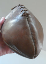 Load image into Gallery viewer, Vintage Thick Brown Leather Miniature Lace-Up RUGBY BALL. Inscribed Match

