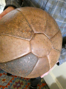 Vintage Mid Century Leather 5 kg Medicine Ball