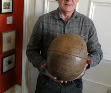 Load image into Gallery viewer, Vintage Mid Century Leather 5 kg Medicine Ball
