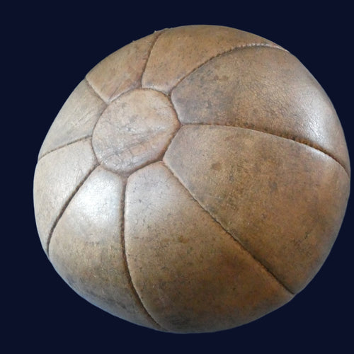 Vintage Mid Century Leather 5 kg Medicine Ball