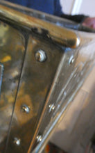 Load image into Gallery viewer, EXCEPTIONALLY LONG. Antique CELTIC REVIVAL Brass Planter with Repousse Knotword Pattern &amp; Ball Feet
