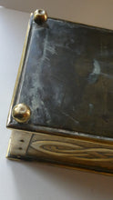 Load image into Gallery viewer, EXCEPTIONALLY LONG. Antique CELTIC REVIVAL Brass Planter with Repousse Knotword Pattern &amp; Ball Feet
