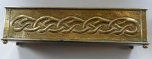 Load image into Gallery viewer, EXCEPTIONALLY LONG. Antique CELTIC REVIVAL Brass Planter with Repousse Knotword Pattern &amp; Ball Feet
