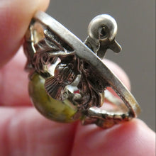 Load image into Gallery viewer, 1970s Scottish Silver Brooch with Green Marble / Agate Stone. Hallmarked Edinburgh 1971
