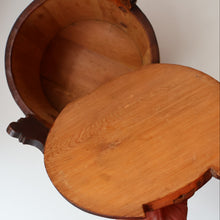 Load image into Gallery viewer, 19th Century. Antique Carved Norwegian Pine Lidded Groat Porridge Pot; c 1860
