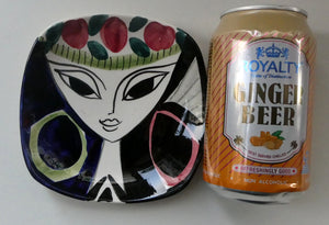 1950s Norwegian STAVANGERFLINT Decorative Plate with Stylised Lady. Designed by Inger Waage