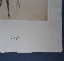 Load image into Gallery viewer, SCOTTISH ART: Katherine (Kate) Cameron (1874- 1965). Large 1920s Etching with Butterflies and Harebells. SIGNED
