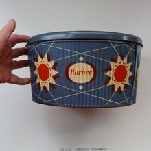 Load image into Gallery viewer, HUGE Vintage 1950s HORNER Delicious Sweets Tin. Fabulous Abstract - Festival of Britain Inspired Atomic Design
