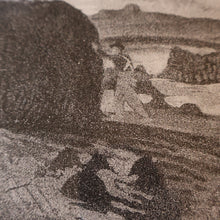 Load image into Gallery viewer, 1930s Original Lithograph by Arthur Robert Laird (1881 - 1958) Entitled "Stacking Kelp, Arran). FRAMED
