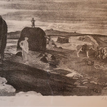 Load image into Gallery viewer, 1930s Original Lithograph by Arthur Robert Laird (1881 - 1958) Entitled "Stacking Kelp, Arran). FRAMED
