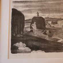 Load image into Gallery viewer, 1930s Original Lithograph by Arthur Robert Laird (1881 - 1958) Entitled "Stacking Kelp, Arran). FRAMED
