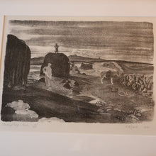 Load image into Gallery viewer, 1930s Original Lithograph by Arthur Robert Laird (1881 - 1958) Entitled "Stacking Kelp, Arran). FRAMED
