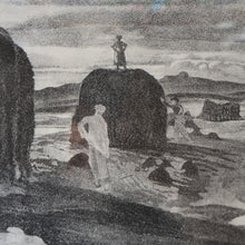 Load image into Gallery viewer, 1930s Original Lithograph by Arthur Robert Laird (1881 - 1958) Entitled "Stacking Kelp, Arran). FRAMED
