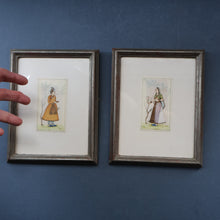 Load image into Gallery viewer, INDIAN ART: Vintage PAIR of Indian Miniature Watercolours Featuring a Gentleman and a Lady
