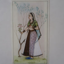 Load image into Gallery viewer, INDIAN ART: Vintage PAIR of Indian Miniature Watercolours Featuring a Gentleman and a Lady

