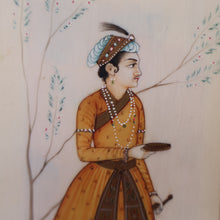 Load image into Gallery viewer, INDIAN ART: Vintage PAIR of Indian Miniature Watercolours Featuring a Gentleman and a Lady

