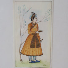 Load image into Gallery viewer, INDIAN ART: Vintage PAIR of Indian Miniature Watercolours Featuring a Gentleman and a Lady
