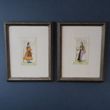 Load image into Gallery viewer, INDIAN ART: Vintage PAIR of Indian Miniature Watercolours Featuring a Gentleman and a Lady
