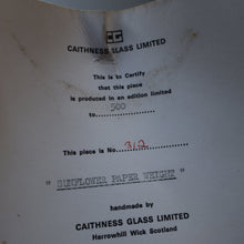 Load image into Gallery viewer, EARLY 1972 Caithness Paperweight SUNFLOWER. Designed by Colin Terris. Limited edition 500
