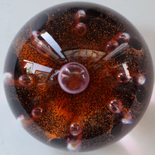 Load image into Gallery viewer, EARLY 1972 Caithness Paperweight SUNFLOWER. Designed by Colin Terris. Limited edition 500
