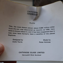 Load image into Gallery viewer, EARLY 1971 Caithness Paperweight PLUTO. Designed by Colin Terris. Limited edition 500
