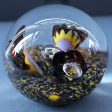 Load image into Gallery viewer, EARLY 1972 Caithness Paperweight TROPICANA (Purple). Designed by Peter Holmes. Limited edition 500
