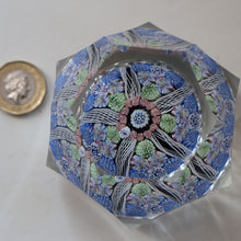Load image into Gallery viewer, 1973 WHITEFRIARS GLASS Paperweight. Concentric Rings of Millefiori Canes; with Faceted Surfaces. In Original Presentation Box
