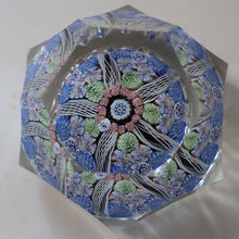 Load image into Gallery viewer, 1973 WHITEFRIARS GLASS Paperweight. Concentric Rings of Millefiori Canes; with Faceted Surfaces. In Original Presentation Box
