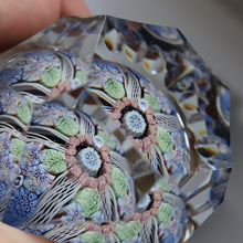 Load image into Gallery viewer, 1973 WHITEFRIARS GLASS Paperweight. Concentric Rings of Millefiori Canes; with Faceted Surfaces. In Original Presentation Box
