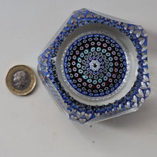 Load image into Gallery viewer, 1972 WHITEFRIARS GLASS Paperweight. Concentric Rings of Millefiori Canes; with Faceted Surfaces. In Original Presentation Box 

