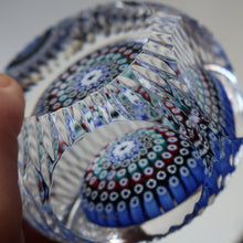 Load image into Gallery viewer, 1972 WHITEFRIARS GLASS Paperweight. Concentric Rings of Millefiori Canes; with Faceted Surfaces. In Original Presentation Box 
