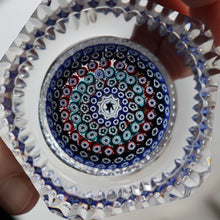 Load image into Gallery viewer, 1972 WHITEFRIARS GLASS Paperweight. Concentric Rings of Millefiori Canes; with Faceted Surfaces. In Original Presentation Box 
