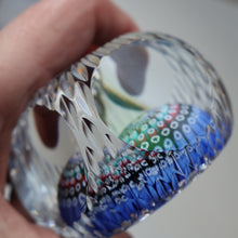 Load image into Gallery viewer, 1972 WHITEFRIARS GLASS Paperweight. Concentric Rings of Millefiori Canes; with Faceted Surfaces. In Original Presentation Box 
