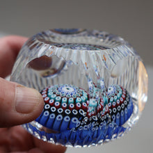 Load image into Gallery viewer, 1972 WHITEFRIARS GLASS Paperweight. Concentric Rings of Millefiori Canes; with Faceted Surfaces. In Original Presentation Box 
