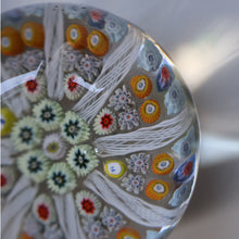 Load image into Gallery viewer, Scottish Strathearn Paperweight with Millefiori Canes and Latticino Eight Spokes. S and 71 Canes
