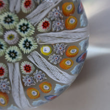 Load image into Gallery viewer, Scottish Strathearn Paperweight with Millefiori Canes and Latticino Eight Spokes. S and 71 Canes
