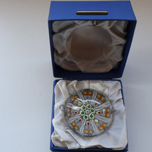 Load image into Gallery viewer, Scottish Strathearn Paperweight with Millefiori Canes and Latticino Eight Spokes. S and 71 Canes
