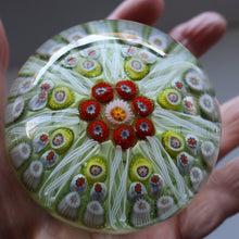 Load image into Gallery viewer, Pastel Colours. Scottish Strathearn Millefiori Canes and Latticino Eight Spoke Paperweight

